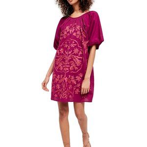 Free People Fiona Embroidered Mini Dress Small New With Tags